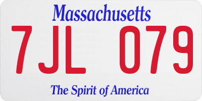 MA license plate 7JL079