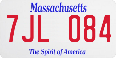 MA license plate 7JL084