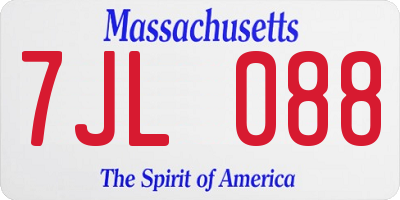 MA license plate 7JL088