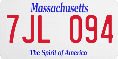 MA license plate 7JL094