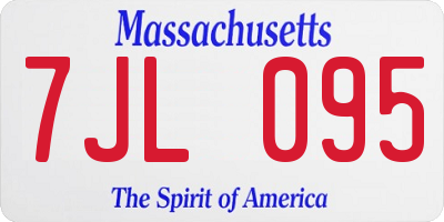 MA license plate 7JL095