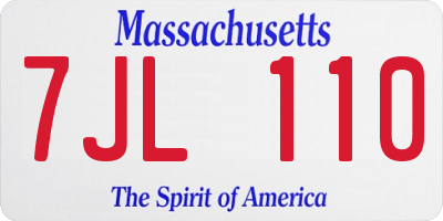 MA license plate 7JL110