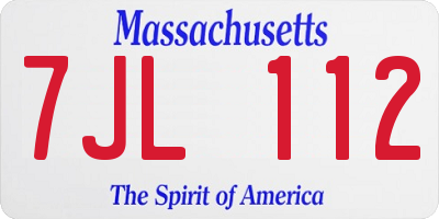 MA license plate 7JL112