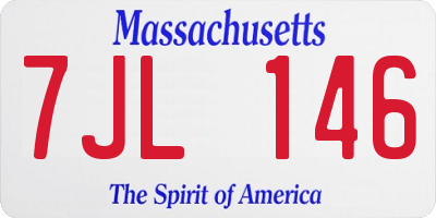 MA license plate 7JL146