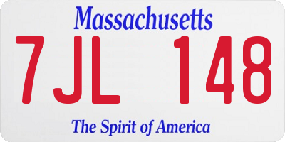 MA license plate 7JL148
