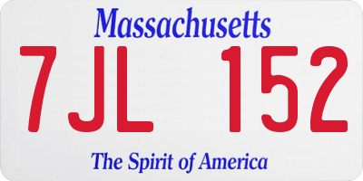 MA license plate 7JL152