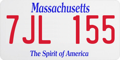 MA license plate 7JL155