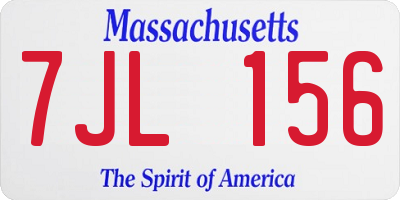 MA license plate 7JL156