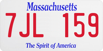 MA license plate 7JL159