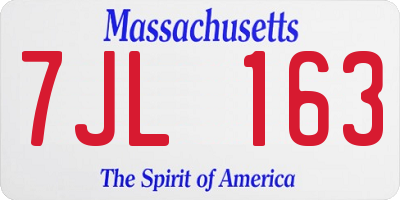 MA license plate 7JL163