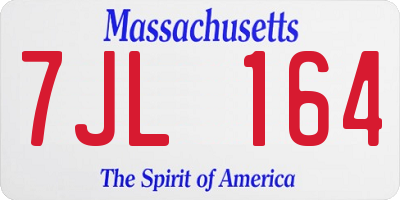 MA license plate 7JL164