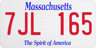 MA license plate 7JL165