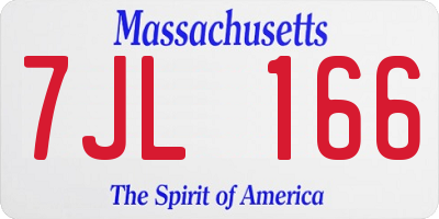 MA license plate 7JL166