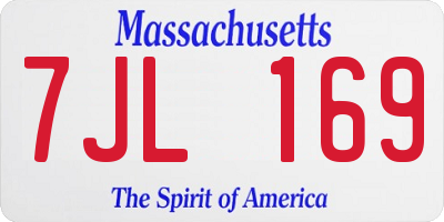 MA license plate 7JL169