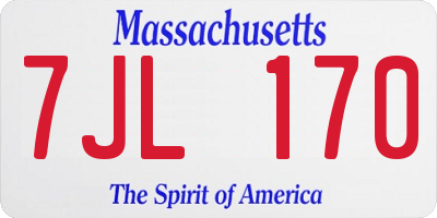 MA license plate 7JL170
