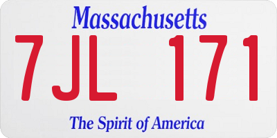 MA license plate 7JL171