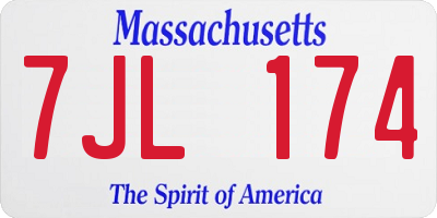 MA license plate 7JL174