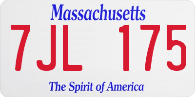 MA license plate 7JL175