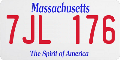 MA license plate 7JL176