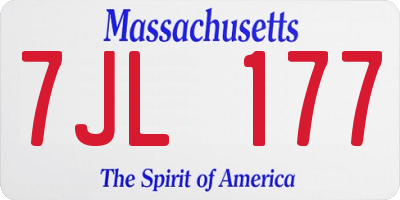 MA license plate 7JL177