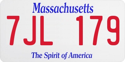 MA license plate 7JL179
