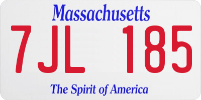 MA license plate 7JL185