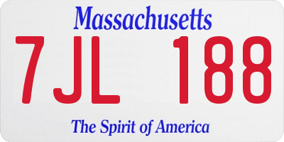 MA license plate 7JL188