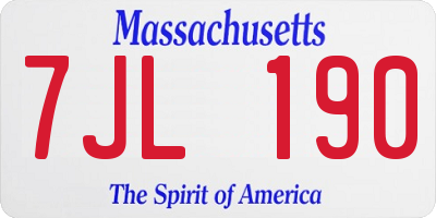 MA license plate 7JL190