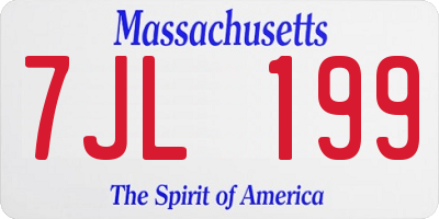 MA license plate 7JL199