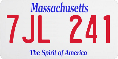 MA license plate 7JL241
