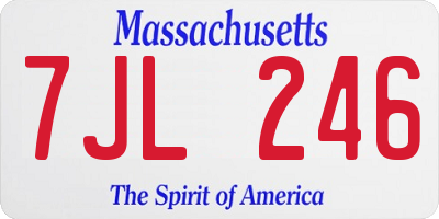 MA license plate 7JL246