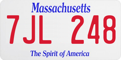 MA license plate 7JL248