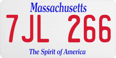 MA license plate 7JL266