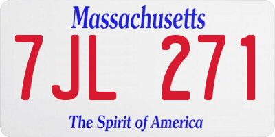 MA license plate 7JL271
