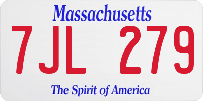 MA license plate 7JL279