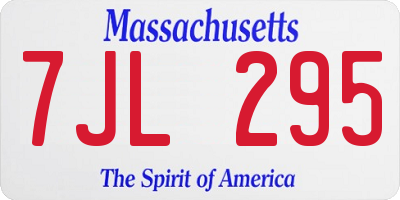 MA license plate 7JL295