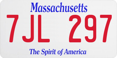 MA license plate 7JL297