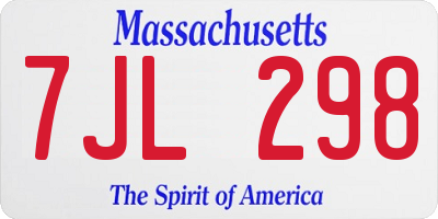 MA license plate 7JL298