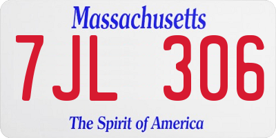 MA license plate 7JL306