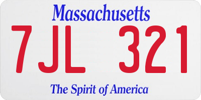 MA license plate 7JL321