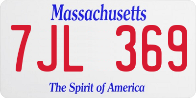 MA license plate 7JL369
