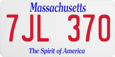 MA license plate 7JL370