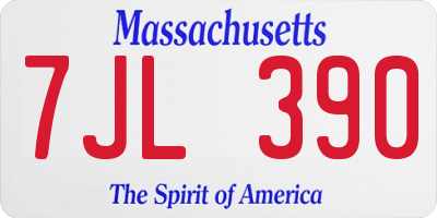 MA license plate 7JL390