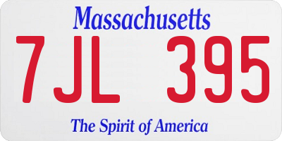 MA license plate 7JL395