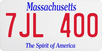 MA license plate 7JL400