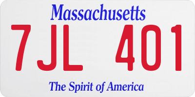 MA license plate 7JL401