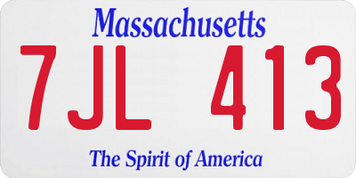 MA license plate 7JL413