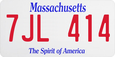 MA license plate 7JL414