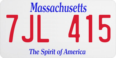 MA license plate 7JL415