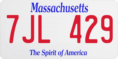 MA license plate 7JL429
